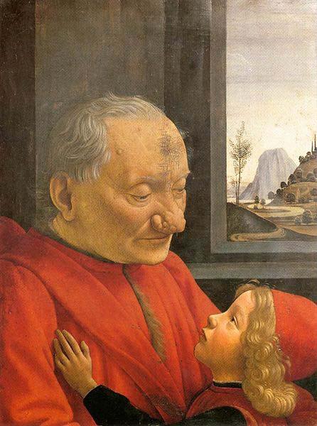 Domenico Ghirlandaio An Old Man and His Grandson oil painting picture
